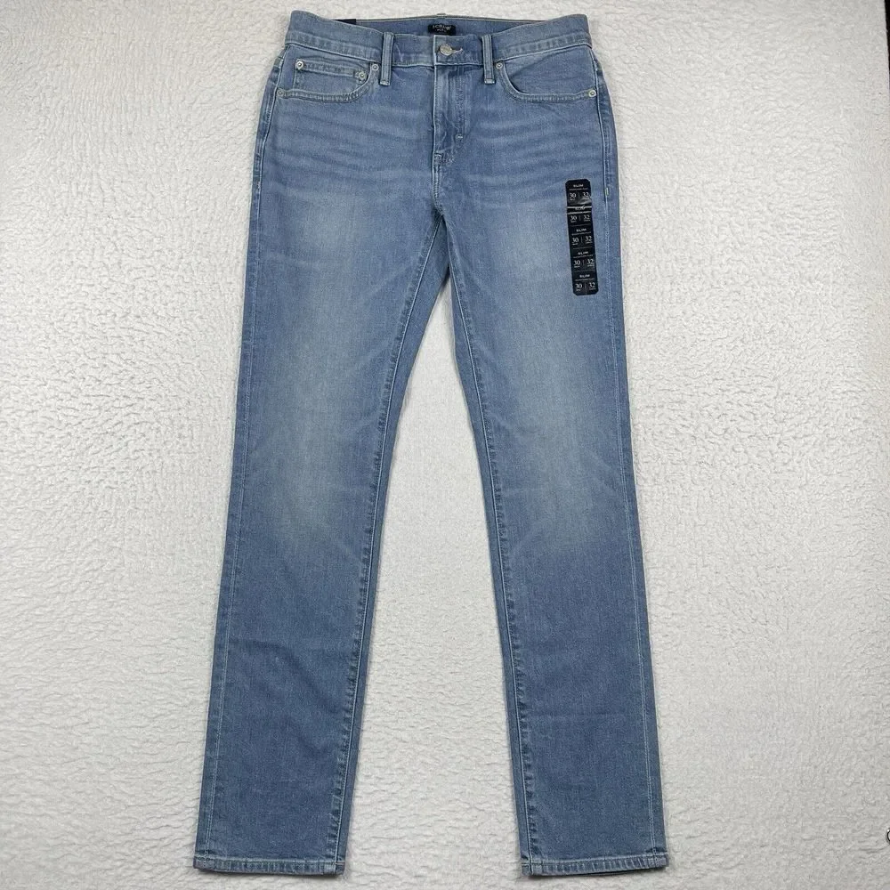 J Crew Jeans Mens 30x32 Slim Blue Denim Flex Casual Work Everyday Pants New